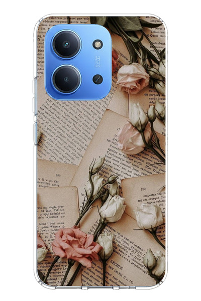 TechTree حافظة سيليكون مطبوع متوافقة مع هاتف Redmi 15C بتصميم الورود الصحفية ...