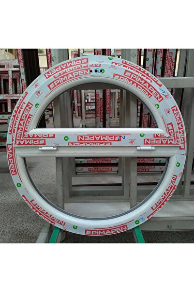 pimapen 100 cm Beyaz Yarım Kanatlı Tek Camlı Yuvarlak Pencere