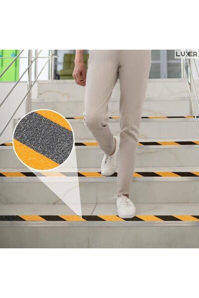 LUXER Anti-Slip Adhesive Tape For Stairs/Steps Indoor/Outdoor, Dimensions 5 cmx5 m, Black-Yellow
