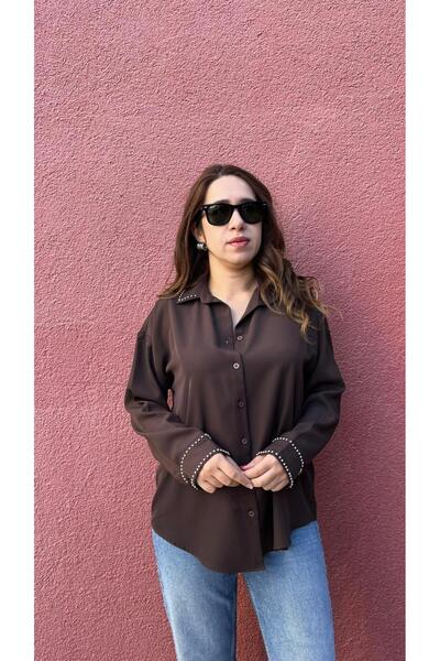 Gizybutik Taş Detay Kadın Gömlek
