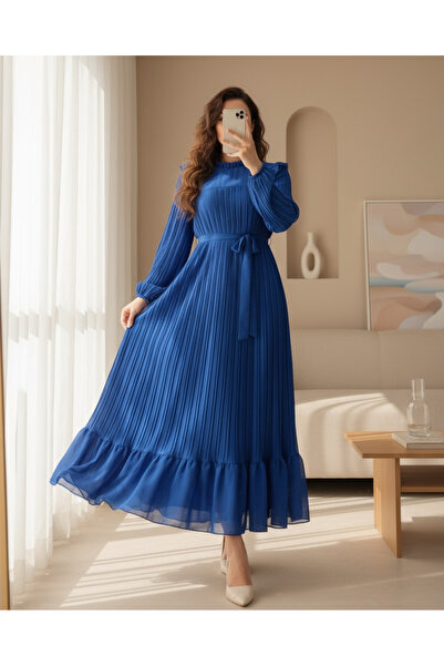 MissRunin Önü Robalı Kolları Ve Bedeni Piliseli Elbise