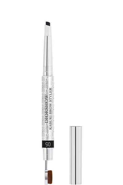 Christian Dior Diorshow Kabuki, 2-in-1 Double-Tipped Cream Eyebrow Pencil and Brush, 05, Black, ...