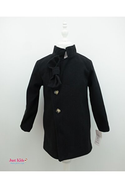 Justkids Elegant coat with bow, Black, 4-14 years