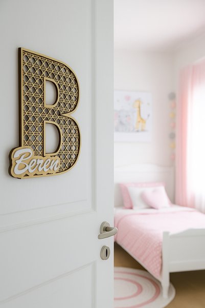 Boncukafası Rattan Door Ornament Baby Kids Room Door Ornament Hazeran 30 cm