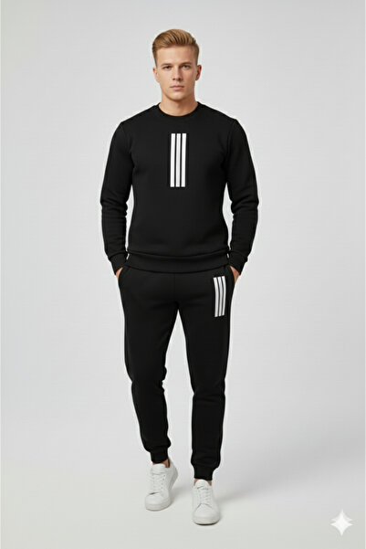 NİCE Унісекс-чоловічий комплект з лінійним візерунком Чоловічий/жіночий капюшон