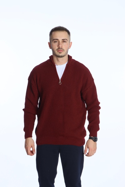 TMB Thessaloniki Half Zipper Sweater Burgundy