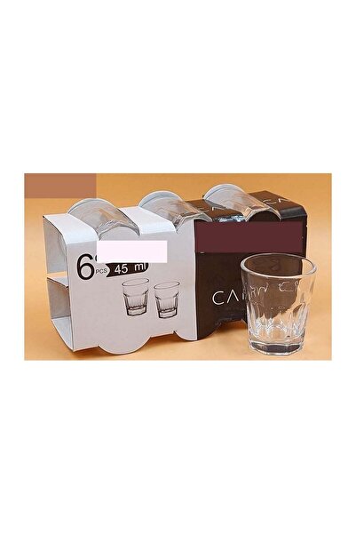GENERIC4 Set of 6 Glass Cups, 45 ml, Transparent