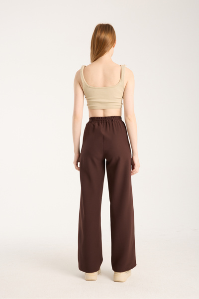 LAVA FASHION Γυναικείο παντελόνι με ζώνη με δύο πτυχώσεις ψηλόμεσο