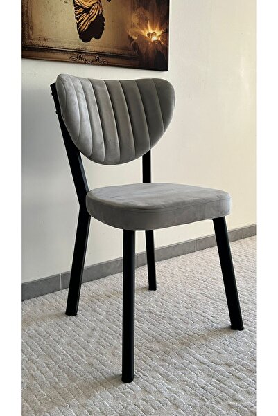 YILDIZ Siyah metal elma sandalye mutfak masası balkon restoran cafe sandalyesi