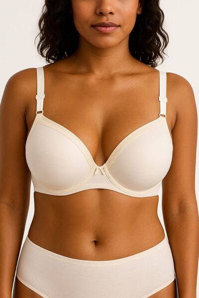 enmodaiçgiyim Білий великий розмір бавовняний бюстгальтер з чашками C – без підкладки, без кісточок, з м'якою пінопластовою підкладкою