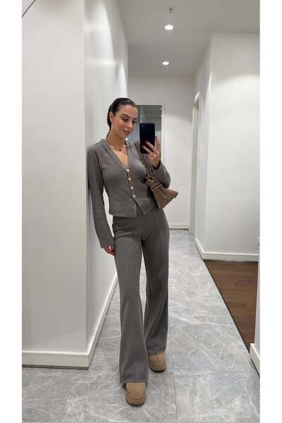 sinemkivanc co GOLD DÜĞME DETAYLI PANTOLON TAKIM