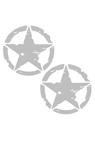 Oracal Set doua Stickere auto, tuning, star, stea cu cap de schelet, automobile sport, 30cm, gri