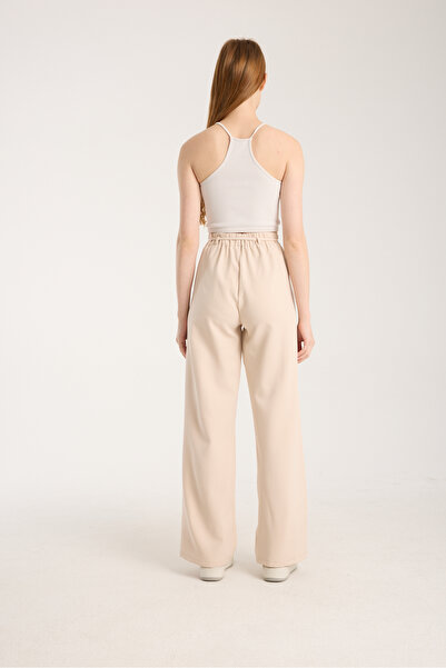 LAVA FASHION Women's Trousers with Belt, Two Pleats, High Waist