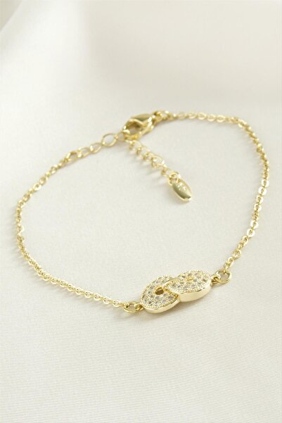 feryal Infinity Zircon Stone Steel Bracelet