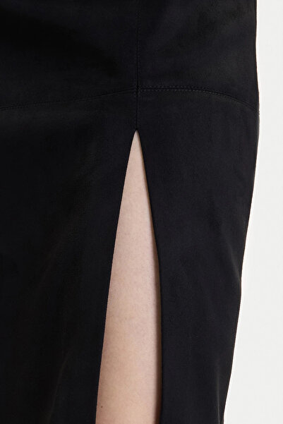 ONLY Onloline Regular Fit Suni Deri Yırtmaçlı Etek ETEK 15357433