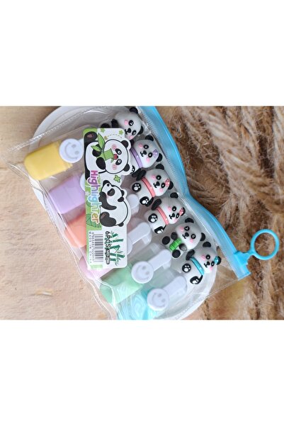 PileaD PANDA FİGÜRLÜ RENKLİ FOSFORLU BOYA KALEMİ BEBEK ÇOCUK OKUL