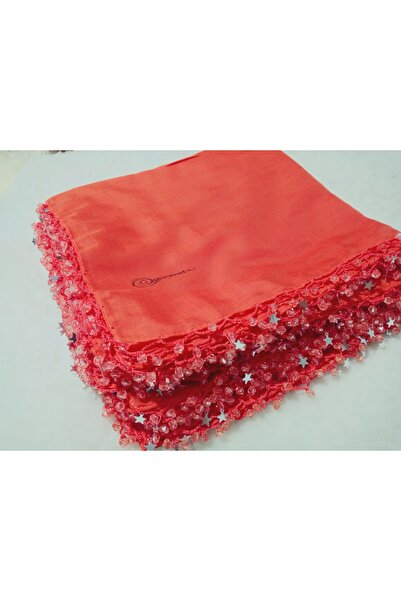 GÜNBATILI Handcrafted Handwork Edge Beaded Writing Cheesecloth Dowry Gift 100X100 cm