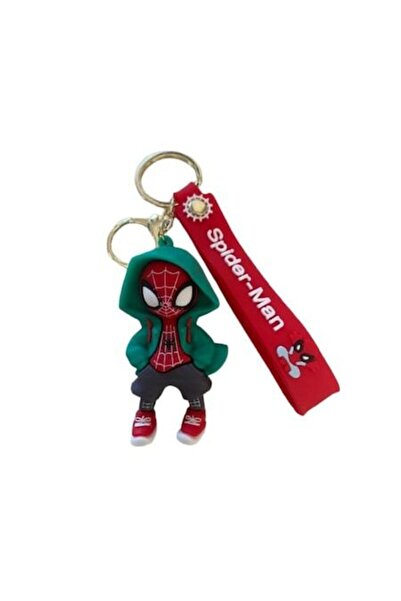 OEM Silicone keychain figurine for keys or backpack, Spiderman, green, 7 cm, 5+ years