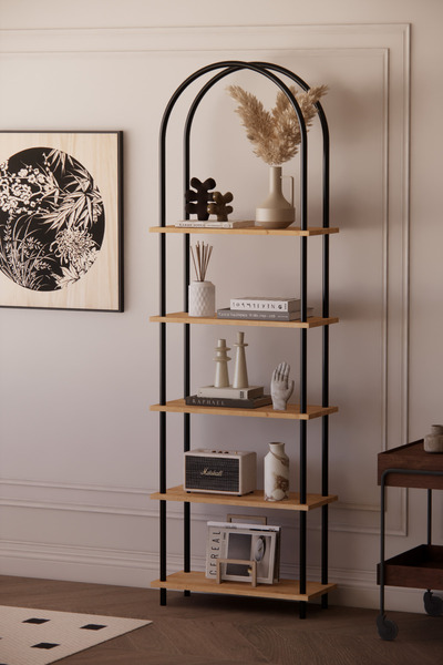 Phobia Bohem Çevir Kur Modüler 5 Raflı Çok Amaçlı Kitaplık Fonksiyonel , Kolay Kurulum Dekoratif Kitaplık