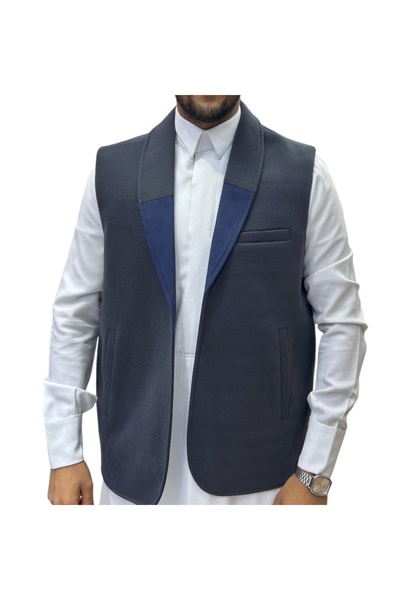 Generic Sadriya Syrian double-faced men's winter jacket, navy and blue