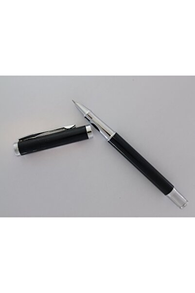 Ecada Stilou metalic negru lucios, penita ascunsa, cu convertor sau patron de...