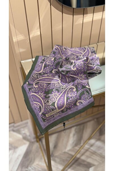 ipekevi Desenli Tensel Eşarp İncir Moru