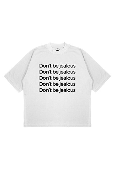 PURE EFFECT Tricou unisex supradimensionat cu imprimeu „DONT BE JEALOUS”, cro...