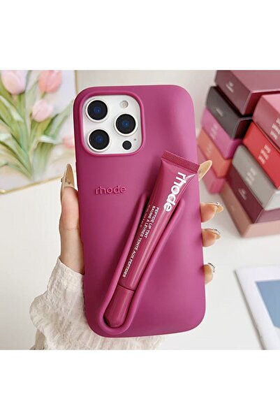sanalikaksesuar Iphone 12 Uyumlu Rhode Tarzı Ruj Cepli Telefon Kılıfı Şık Mod...