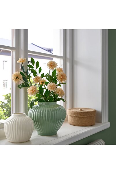 IKEA PELARBJÖRK Vase, grey-green, 20 cm