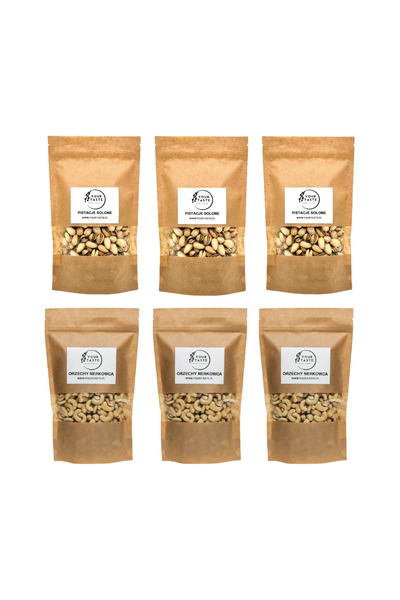 Your Taste Zestaw - 3x Pistacje solone 500g + 3x Orzechy nerkowca 500g