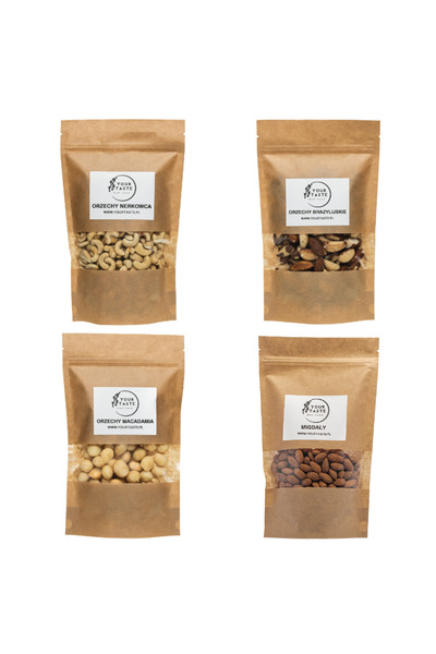 Your Taste Zestaw keto - Nerkowce 500g + Brazylijskie 500g + Migdały 500g + Macadamia 250g