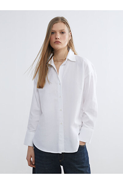 LC Waikiki قميص أكسفورد نسائي كبير الحجم