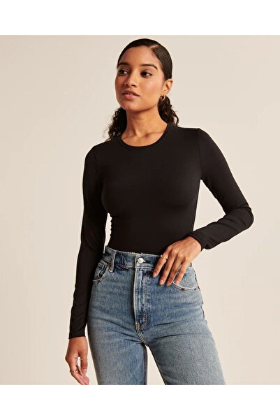 Giyimodam Women's Long Sleeve Crew Neck Single Jersey Blouse