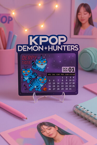 cakaybu K-Pop Demon Hunters Masa Takvimi 2026 | 12x11,5 cm Koleksiyonluk ve Hediye