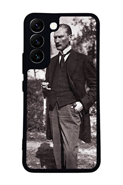 BGAKSESUAR حافظة سوداء متوافقة مع هاتف سامسونج جالاكسي S22 - سيليكون ناعم، وا...