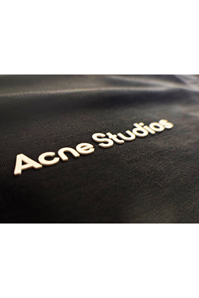 PURE EFFECT Unisex oversized Acne Studio Relief Logo με τύπωμα Μπλουζάκι με χοντρό ύφασμα με χοντρή εφαρμογή