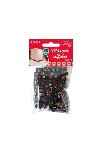 Daco Plastic Beads DACO, Multicolor, 50 g, Alphabet Model