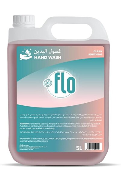 Flo غسول اليدين، منظف ومهدئ، سائل غسيل اليدين برائحة الورد، 5 لتر