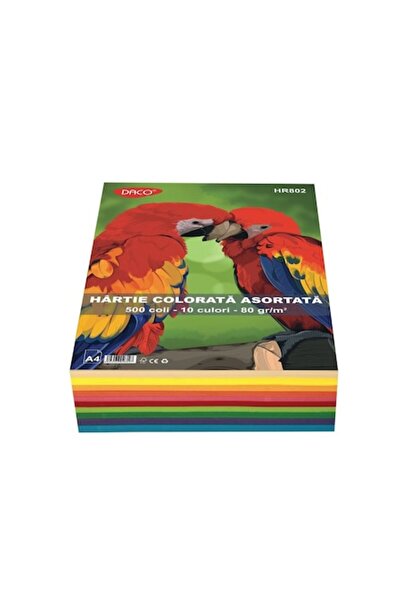 Daco Hartie colorata 80g/mp A4 500coli 10 culori HR802