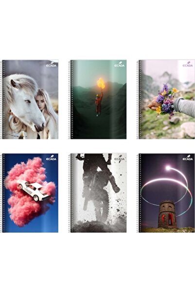 Ecada Set 6 caiete A5 aritmetica, Ecada, spira dubla, 80 file liniate 60 g/m2