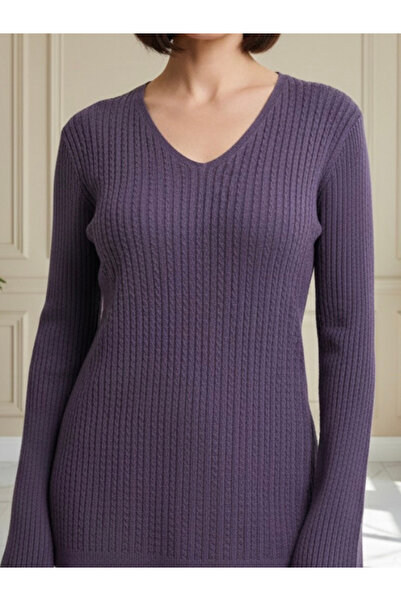 TİRİTEK Hair Braid Patterned TEKTRİKO Lycra Blouse / Lilac