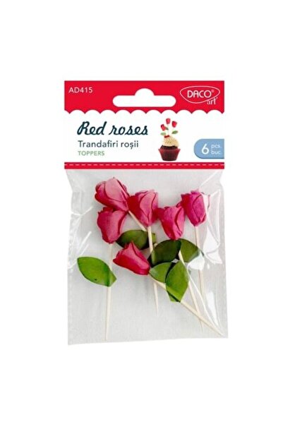 Daco Set de 6 mini aranjamente florale - Trandafiri roșii
