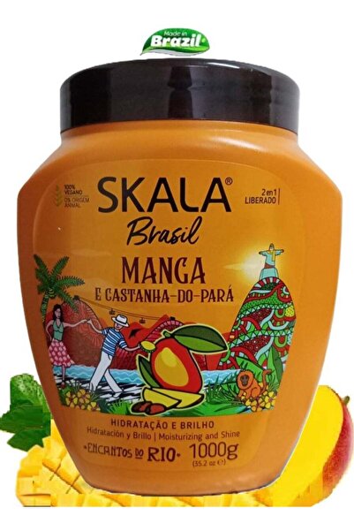Scala كريم علاج الشعر 2 في 1 ببذور المانجو وجوز البرازيل وزبدة الشيا، 1000 غرام