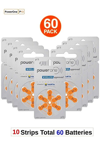 powerone بطاريات أجهزة السمع الألمانية الأصلية عالية الجودة 1.45 فولت - عبوة ...