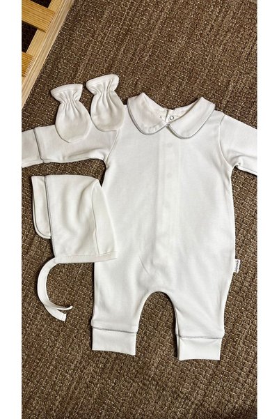 hobittubaby Baby Piped Piece Romper Set