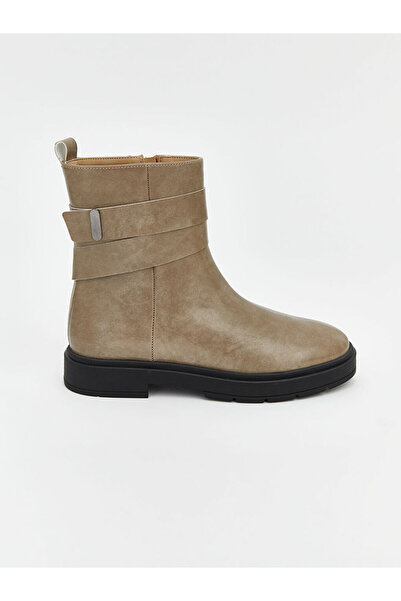 LC Waikiki Zippered Leather-Look Women's Boots