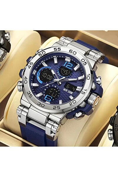 Foxbox Lüks Full Fonksiyon Çift Ekran 5 ATM Su Geçirmez Spor Erkek Kol Saati