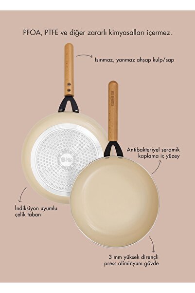 RİVO HOME DECOR Cucina Di Mia Induction Base Ceramic Cookware Set 10 Pieces