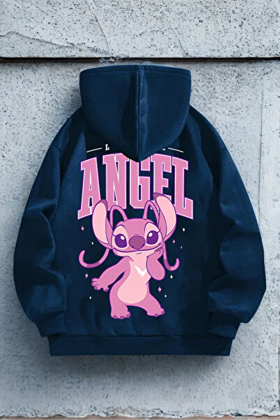 Daxia KARAKTER Baskılı LACİVERT RENK Çocuk Kapüşonlu Sweatshirt (YENİ SEZON)