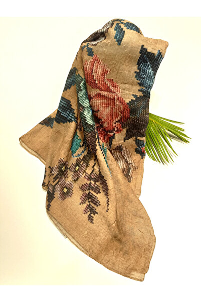 Monalisa Home 90X90 Luxurious Figured Showy Flowy Scarf